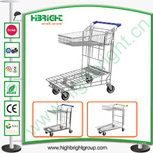 Tablet Two Tiers Shopping Trolley Warehouse Cart